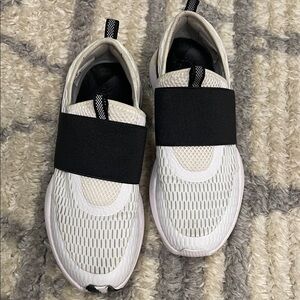 Sorel White and Black Mesh Slip-On Shoes